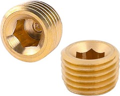 Brass 3/8″ NPT Male Pipe Plug Fitting Set – 10 PCS Hex Counter Sunk Plugs for Pi