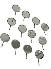 New Premium 12 x Dental Mouth Mirror heads Cone Socket #5 Plain + Free Handle