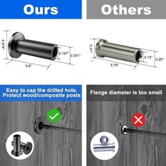 T316 Black Stainless Steel Protector Sleeve for 1/8″ & 3/16“ Cable Railing