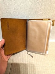 TRAVELER’S COMPANY Notebook Leather Cover Passport Size Camel Accessory set USED