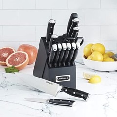 Cuisinart 15-Pc Forged Triple Rivet Knife Set with Block High Carbon Steel