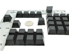 3/4″ Square Pyramid Peel & Stick Rubber Bumpers for Panels & Shop Fixtures