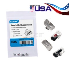 AZDENT Dental Ortho Buccal Tube 1st/2nd Molar Bondable Non-Conv Roth/MBT.022 FDA