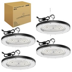4 Pack 200W UFO Led High Bay Light Commercial Industrial Warehouse Shop Lights