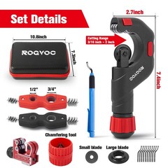 ROGVOC Copper Pipe Cutter Kit, 1/8-1-1/8 in Mini Tube Cutter, 5-50 mm…