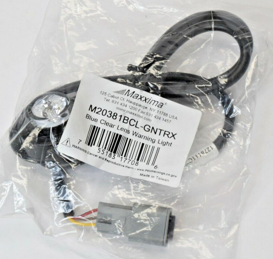 Genie 1278111GT Maxxima M20381BCL 1.7″ Blue Clear Lens Warning Light 12-24v DC