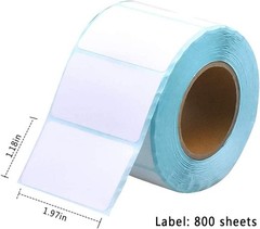800 Pcs Self Adhesive Label Sticker, Blank White Rectangle Address Thermal La…