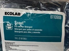 2 Bags Ecolab 6110906 Scout Liquid Pot & Pan Detergent 2 Gallon Bags
