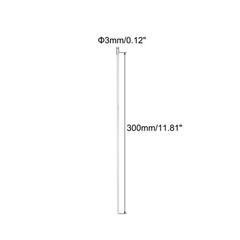 20 x Acrylic Round Rod 3mm Dia 12″ L Clear Solid Plastic Bar Stick Dowel Rods
