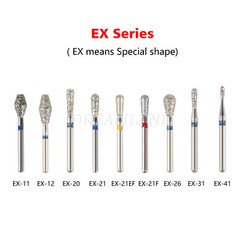 100Pc Dental Diamond Bur FG Friction Grip Tapered Fit High Speed Handpiece