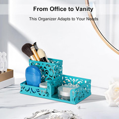 Desk Organizer with 3 Compartment for Pencil Sticky Note Holder and Office Acces