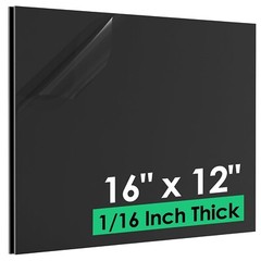 ABS Plastic Sheet 1/16 Inch Thick 16 x 12 2 Pack Black Plastic Sheet Rigid