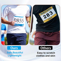 24 PCS Clear Bib Snaps for Runners, Race Number Buckle Fixing System, Triathlon