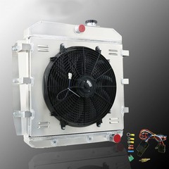 3-Row Radiator for 55-59 Chevy 3100 3200 3400 GMC 100 150 Truck w Wiring Harness