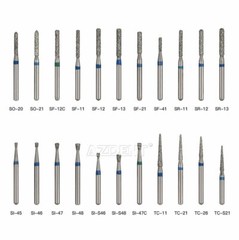 5PCS AZDENT Dental Diamond Burs For High Speed Handpiece Friction Grip 1.6mm