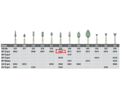 Dental Abrasives-12pc.Dura-Green Silicon Carbide Stones:Shank HP/Shape FL2-Shofu
