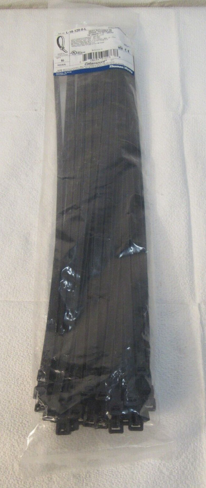 Thomas & Betts Heavy Duty Cable Ties 50 Pack Black L-18-120-0-L 7TAG054410R0009
