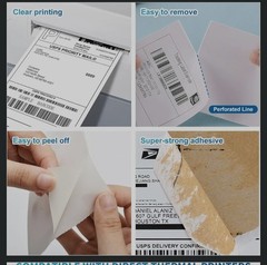 Fanfold 4 x 6 Direct Thermal Labels White Perforated Shipping Labels, 500pcs per