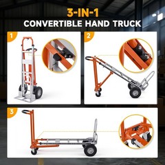 CREWORKS 3-in-1 Convertible Hand Truck, Alu Alloy Folding Hand Truck Dolly, Used