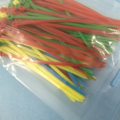 2 X 100pc 4″ Colored Zip Ties 18lb Cable Tie Wraps Smal Size Assorted Colors New