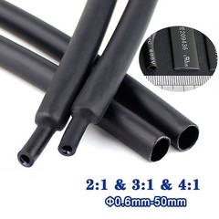 Heatshrink Sleeve 2:1 Unlined 3:1 4:1 Adhesive Glue Lined Black Heat Shrink Tube