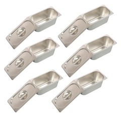 6 Pack 6″ Deep Hotel Pans Steam Table Pan Stainless Steel 1/3 Size with Lid