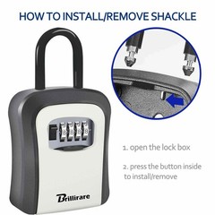 2 Pack Key Lock Box, Waterproof 4 Digits Combination Lockbox with Removable S…