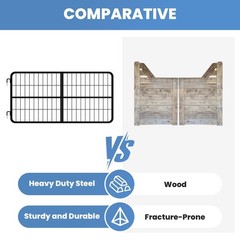 48″×24″ Carbon Stell Horse Stall Gate Two-Way Steel Stall Door for Barn &Horse
