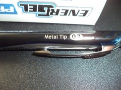 12 PENTEL EnerGel PRO BLUE FRAUD & WATER PROOF INK Gel Pens 0.7 mm BLACK barrel