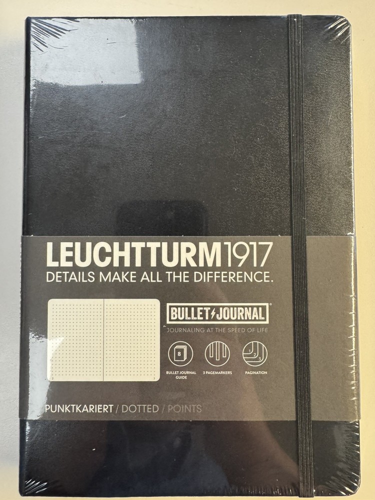 Leuchtturm1917 Dotted Bullet Journal Notebook Medium A5 Black 346703 NEW