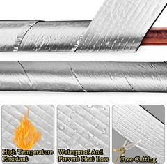 32.8FT Pipe Insulation Wrap 2″ Self Adhesive Foil Tape Black Outdoor