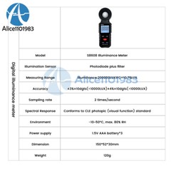 Digital Illuminance Meter Lumen Brightness Tester High Precision Photometer
