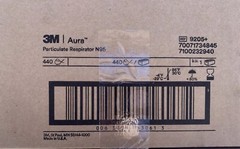 440 INDIVIDUAL MASKS Bulk 3M Aura 9205+ N95 NIOSH *REPACKAGED FOR SHIPPING*