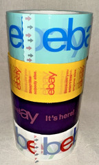 eBay Branded Packing Tape 2″ x 75′ 4 Roll Set Multi Color New