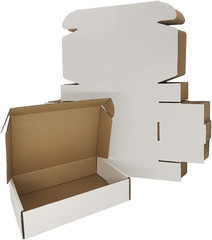 9X6X2” Small Shipping Boxes 25 Pack, White Corrugated Cardboard Literature Mail