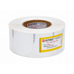 Hickman G21 High Gloss Paper 2″ Circle Labels 1300 Labels/Roll NEW