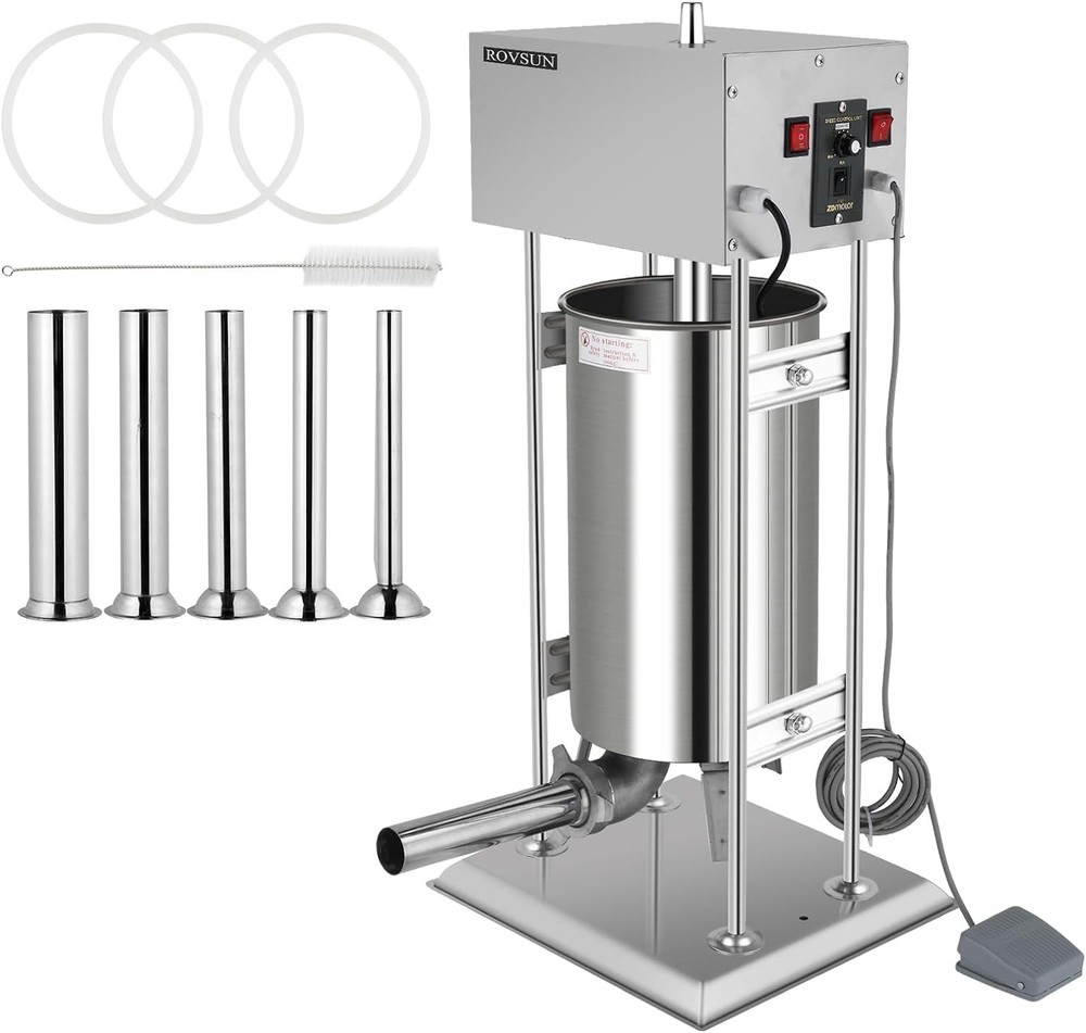 ROVSUN 15.4LBS/10L Electric Sausage Stuffer Maker, Vertical Electric Stuffer