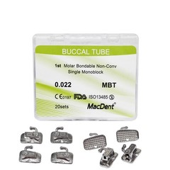 MacDent Dental Orthodontic Buccal Tubes 1st 2nd Molar Tube Roth MBT 022 Bondable