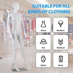 70″ White Female Mannequin Full Body Maniquine Model Stand w/ Adjustable Posture