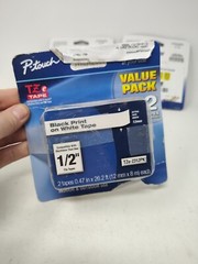 (3) Brother Genuine P-Touch, TZe-231 2-packs TZE2312PK Black Print White Tape