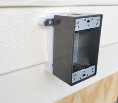 4 Inch Vinyl Siding Mount Bracket for 1 Gang Electrical Box 3D Printed