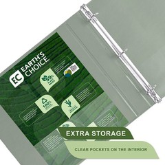 Samsill Plant-Based 1 Inch Durable D-Ring, View Binder, 1-Inch, Sage Green
