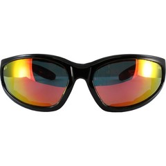 2 Pairs Global Vision Hercules Plus Black Sunglasses Red Mirror + Clear Lenses