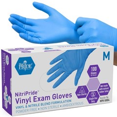Professional Quality Nitrile and Vinyl Blend Gloves – Non-Sterile, 100 Per Box
