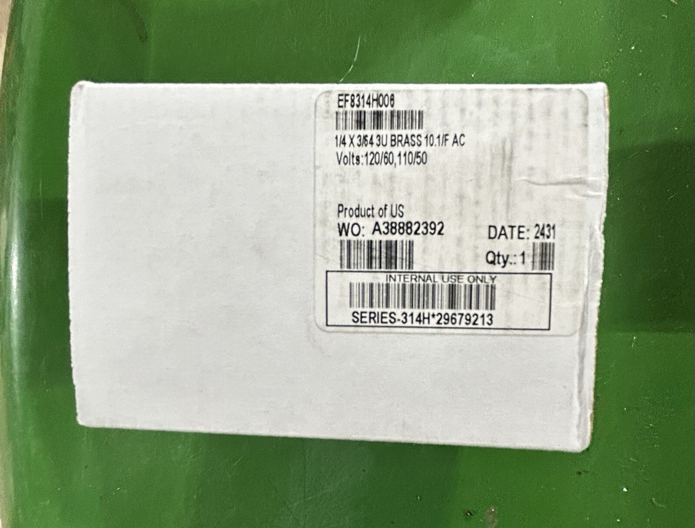 Emerson ASCO Solenoid EF8314H006, 1/4X3/64, 3way Brass, 10.1/F AC, 120/60 110/50