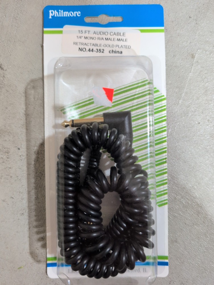 44-352 – PHILMORE – R/A 1/4″ MONO/M-1/4″ MONO/M-COILED-15′