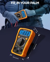 Digital Multimeter 2000 Counts AC DC Volt Current Tester LCD Data Hold