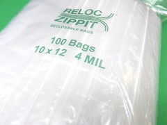 100 Reloc Zippit 10×12 4mil Bags Reclosable Heavy Duty Clear Bag Plastic 10 x12″