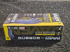 (QTY 400) SAS 66519 Raven Black Nitrile Gloves Powder Free 7mil Version, XL