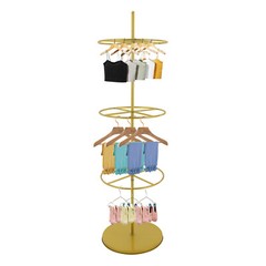 3-Tier Rotatable Round Display Rack for Clothing – Metal Clothes Organizer
